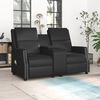 vidaXL Rozkładany fotel masujący z uchwytem, 2-os., czarny, ekoskóra