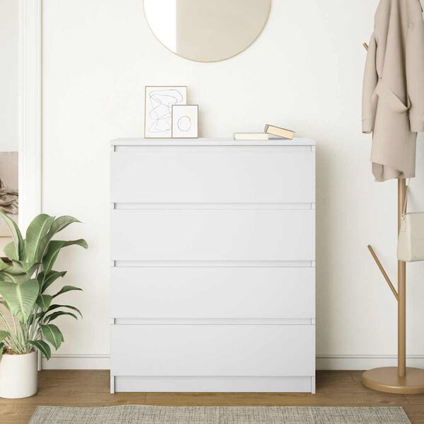 vidaXL Komoda Biała 80x35x99 cm Drewno klejone