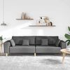 vidaXL Sofa materiałowa z poduszką Ciemnoszary 208 cm tkanina