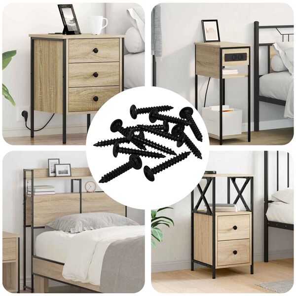 vidaXL Wsuwany gw&oacute;źdź 9000 pcs Czarny Stal