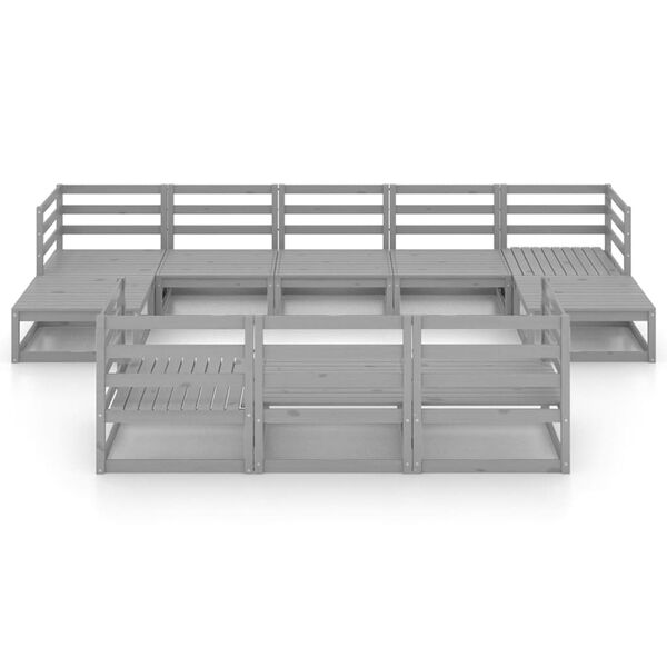 vidaXL 10-cz. zestaw mebli wypoczynkowych do ogrodu, drewno sosnowe