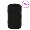 vidaXL LinKa robocza, czarna, 2 mm, 100 m, poliester