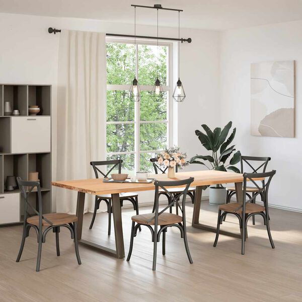 vidaXL Nogi do stołu jadalnego w kształcie litery V 2 szt. Naturalna stal 100x(72-73,3) cm Stal