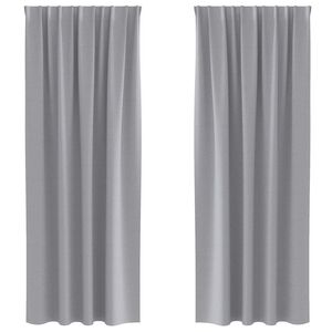 vidaXL Firany blackout z k&oacute;łkami 2 szt. jasnoszary 245 x 140 cm