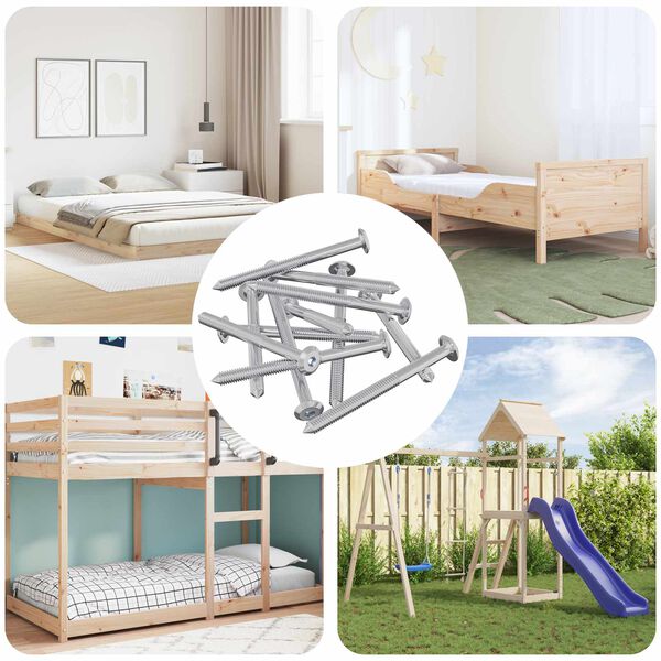 vidaXL Śruby meblowe 1400 pcs Srebrny Stal