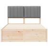 vidaXL Ramka ł&oacute;żka z tapicerowanym wezgłowiem Jasnoszary 120 x 200 cm