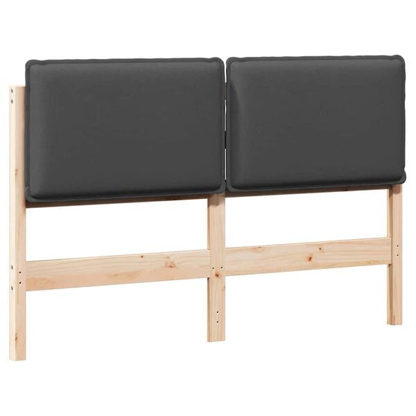 vidaXL Tapicerowane wezgłowie Naturalny i Ciemnoszary 140 cm