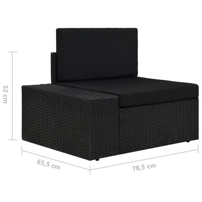 vidaXL 9-cz. ogrodowy zestaw wypoczynkowy poduszki, czarny rattan PE