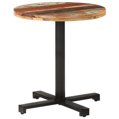 vidaXL Okrągły stolik bistro, Ø70x75 cm, lite drewno z odzysku