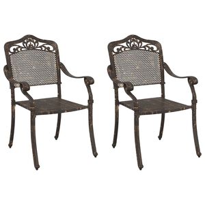 vidaXL Krzesło Ogrodowe 2 pcs kolor bronzu 55 x 55 x 92,5cm Aluminium