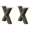 vidaXL Nogi do stolika kawowego w kształcie litery X 2 szt. Naturalna stal 60x(42-43) cm Stal