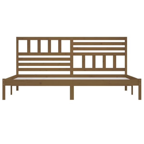 vidaXL Rama ł&oacute;żka, miodowy brąz, lite drewno sosnowe, 200 x 200 cm