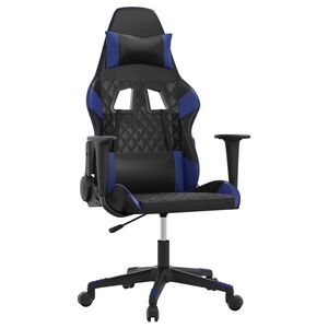 vidaXL Fotel gamingowy, czarno-niebieski, sztuczna sk&oacute;ra