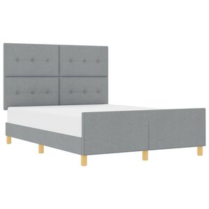 vidaXL Ramka ł&oacute;żka Z zagł&oacute;wkiem Jasnoszary 140 x 200 cm tkanina