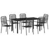 vidaXL Zestaw do jadalni w ogrodzie 7 pcs Czarny