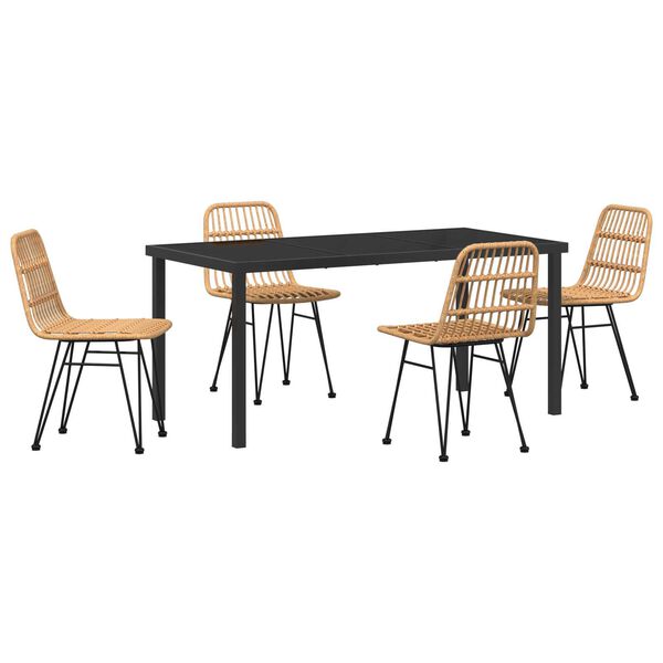 vidaXL Zestaw do jadalni w ogrodzie 5 pcs Brązowy