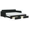 vidaXL Sofa rozsuwana z szufladami, czarna, 90x190 cm, aksamit