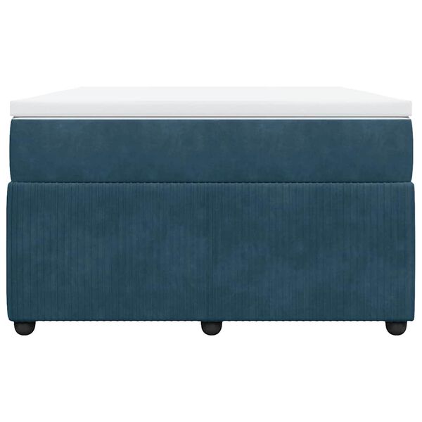 vidaXL Ł&oacute;żko kontynentalne z materacem, ciemnoniebieskie, 120x190 cm