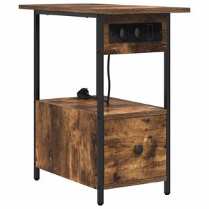 vidaXL Szafka Nocna z szufladą Dąb wędzony 60 x 30 x 61 cm