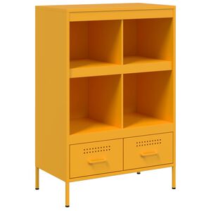 vidaXL Szafka, musztardowa, 68x39x101,5 cm, stal