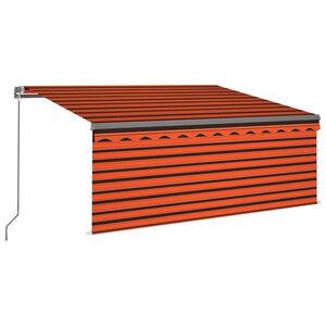 vidaXL Ręcznine zwijana markiza z zasłoną i LED, 3,5x2,5 m