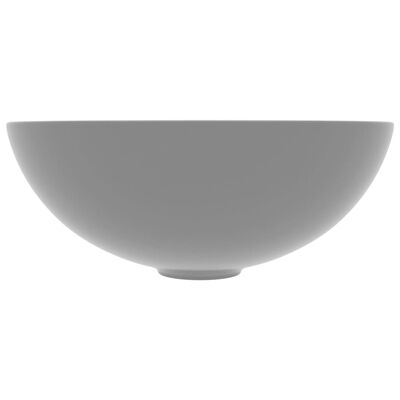 vidaXL Umywalka łazienkowa, ceramiczna, jasnoszara, okrągła