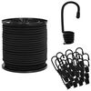 vidaXL Liny bungee z hakami 4 mm Czarny PP i guma
