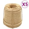 vidaXL Liny sizalowe, 5 szt., 14 mm, 100 m