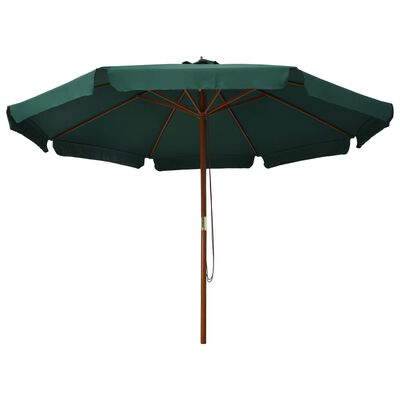 vidaXL Parasol ogrodowy na drewnianym słupku, 330 cm, zielony