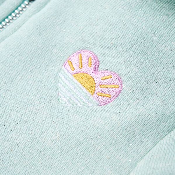 Bluza dziecięca z kapturem i suwakiem, mieszana jasna mięta, 92