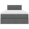 vidaXL Ł&oacute;żko z miejscem na przechowywanie i LED Ciemnoszary tkanina