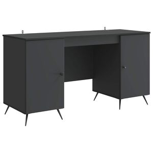 vidaXL Biurko Czarny 142,5 x 50 x 75 cm Drewno inżynieryjne