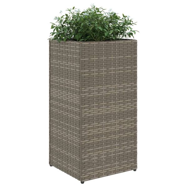 vidaXL Donica ogrodowa, szara, 30x30x60 cm, rattan PE