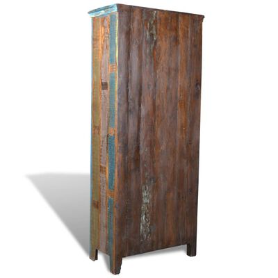 vidaXL Regał z drewna odzyskanego, 5 szuflad i 2 drzwi, wielokolorowy