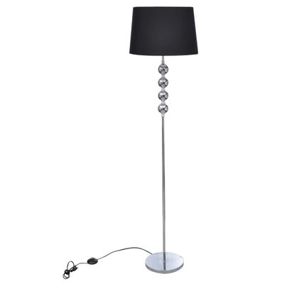 vidaXL Lampa podłogowa z dekoracyjnymi kulami, wysoka, czarna