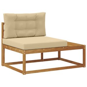 vidaXL Sofa końcowa na zewnątrz z poduszką Naturalny 115 x 83 x 73 cm