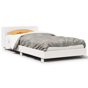 vidaXL Rama ł&oacute;żka bez materaca, biała, 75x190 cm, lite drewno sosnowe