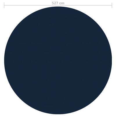 vidaXL Pływająca folia solarna z PE na basen, 527 cm, czarno-niebieska