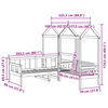 vidaXL Ł&oacute;żko dzienne z ławką i daszkiem, 90x200 cm, drewno sosnowe