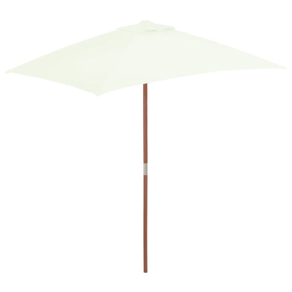 vidaXL Parasol ogrodowy na drewnianym słupku, 150 x 200 cm, piaskowy