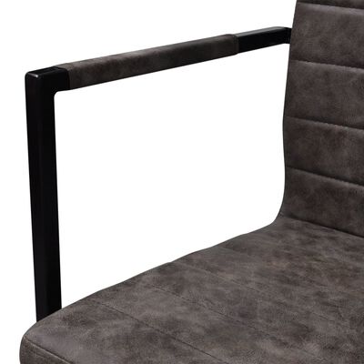 vidaXL Krzesła stołowe, wspornikowe, 4 szt., brązowe, sztuczna skóra