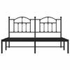 vidaXL Metalowa rama ł&oacute;żka z wezgłowiem, czarna, 180x200 cm