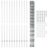 vidaXL Ogrodzenie z słupkiem Srebrny 1,5 x 25 m Stal