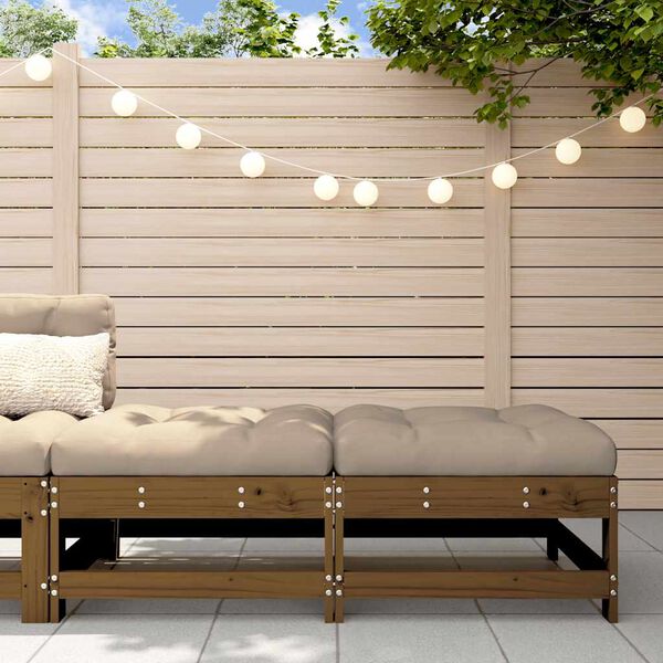 vidaXL Podnóżki ogrodowe z poduszkami, 2 szt., miodowe, drewno sosnowe