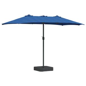 vidaXL Parasolka ogrodowa Niebieski azur 385 x 209 x 244 cm Poliester