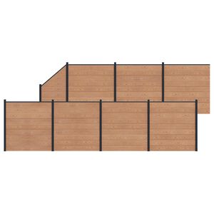 vidaXL Zestaw ogrodzeniowy 8 pcs 1311 x 186 cm WPC i aluminium brązowy