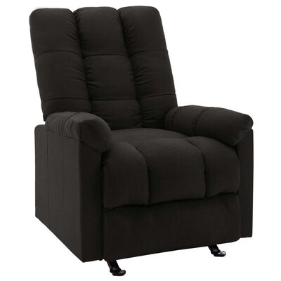 vidaXL Rozkładany fotel, czarny, obity tkaniną