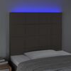 vidaXL Zagł&oacute;wek do ł&oacute;żka z LED, taupe, 100x5x118/128 cm, tkanina