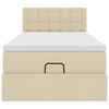 vidaXL Ł&oacute;żko otomana z materacem, kremowe, 90x200 cm, tkanina