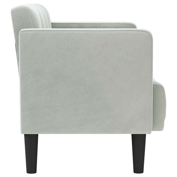 vidaXL Sofa dwuosobowa Jasnoszara 111 cm Aksamit